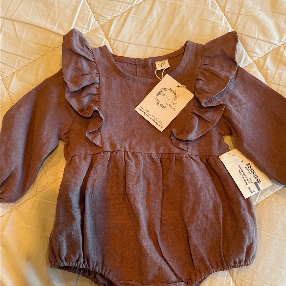 Ruffled Long Sleeve Baby Romper